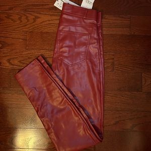 Zara Red Leather Pants